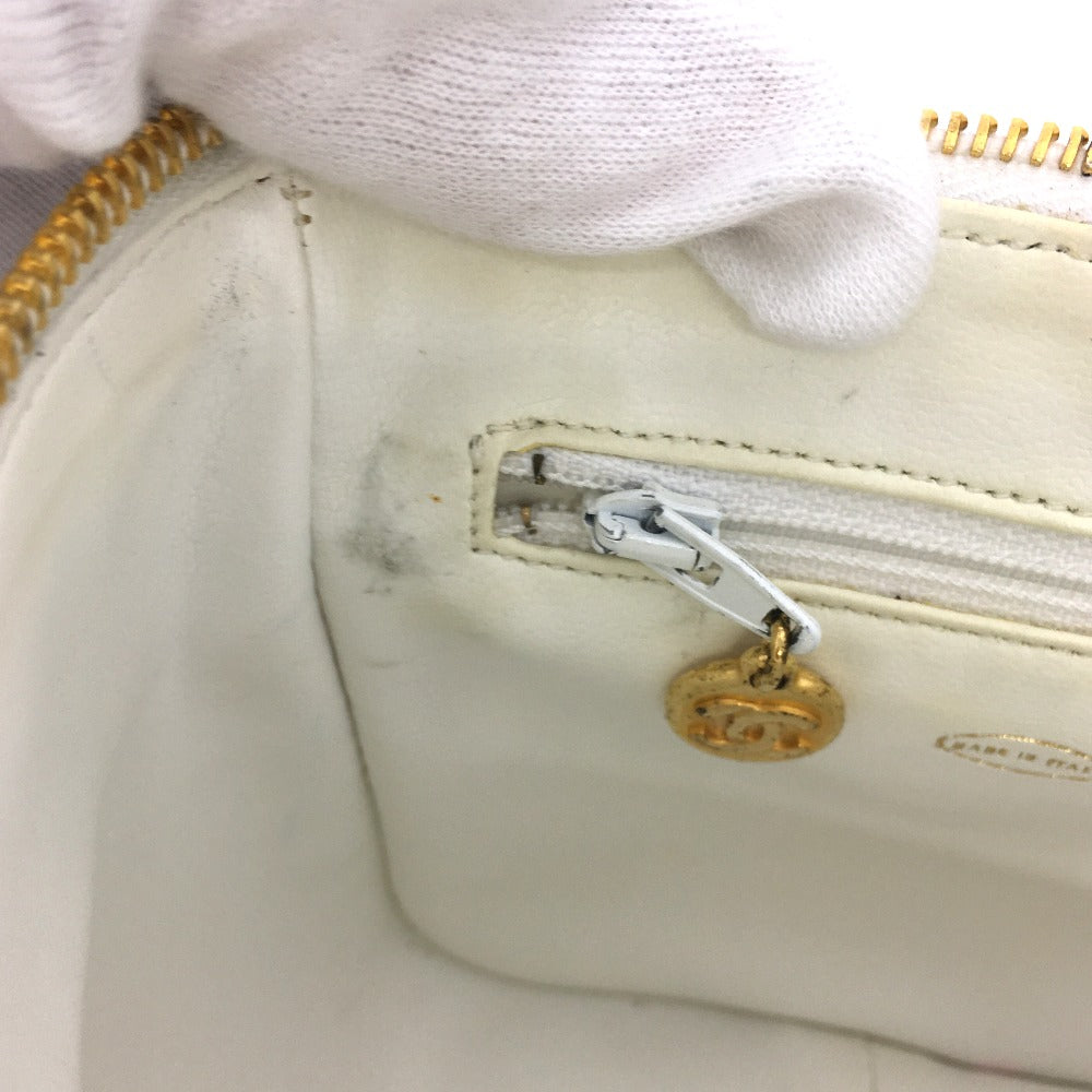 Chanel Shoulder Bag Lambskin White Cc Coco Mark Matrasse