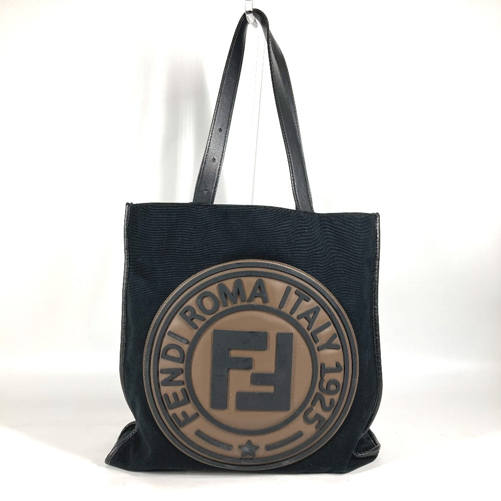 Fendi Tote Bag 7 Va435 Canvas / Leather Black Vertical Shoulder Bag Logo Ff Unisex(unisex) Used Authentic