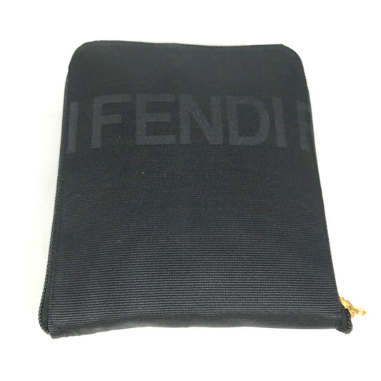 Fendi Tote Bag Nylon Black Vintage Logo Women Used Authentic