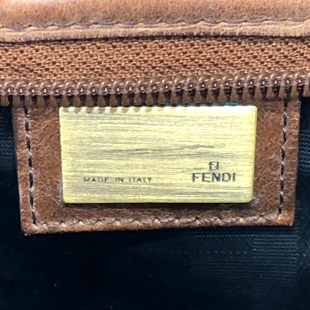 Fendi Handbag 7 Vs078 Canvas Brown Ff Logo Zucca Women Used Authentic