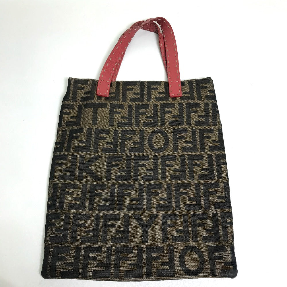 Fendi Tote Bag 8 Bh119 Canvas Brown Shoulder Bag Zucca Hinomaru Sequins