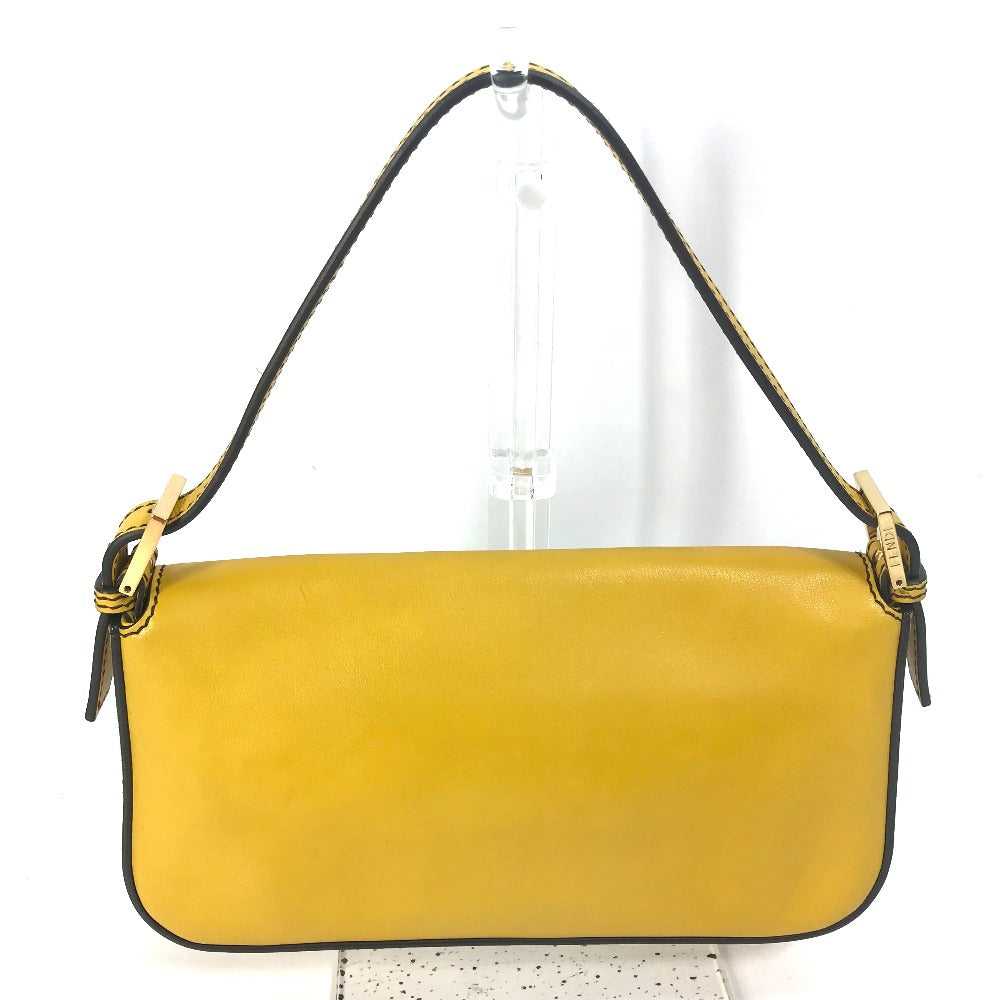 Fendi Handbag 8 Br600 Leather Yellow Ff Mamma Bucket Women Used Authentic