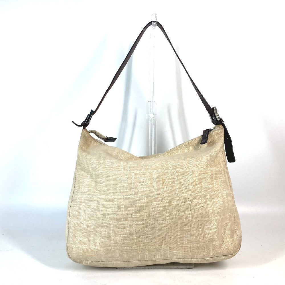 Fendi Shoulder Bag Canvas / Leather Beige Zucca Mamma Bucket Women Used Authentic