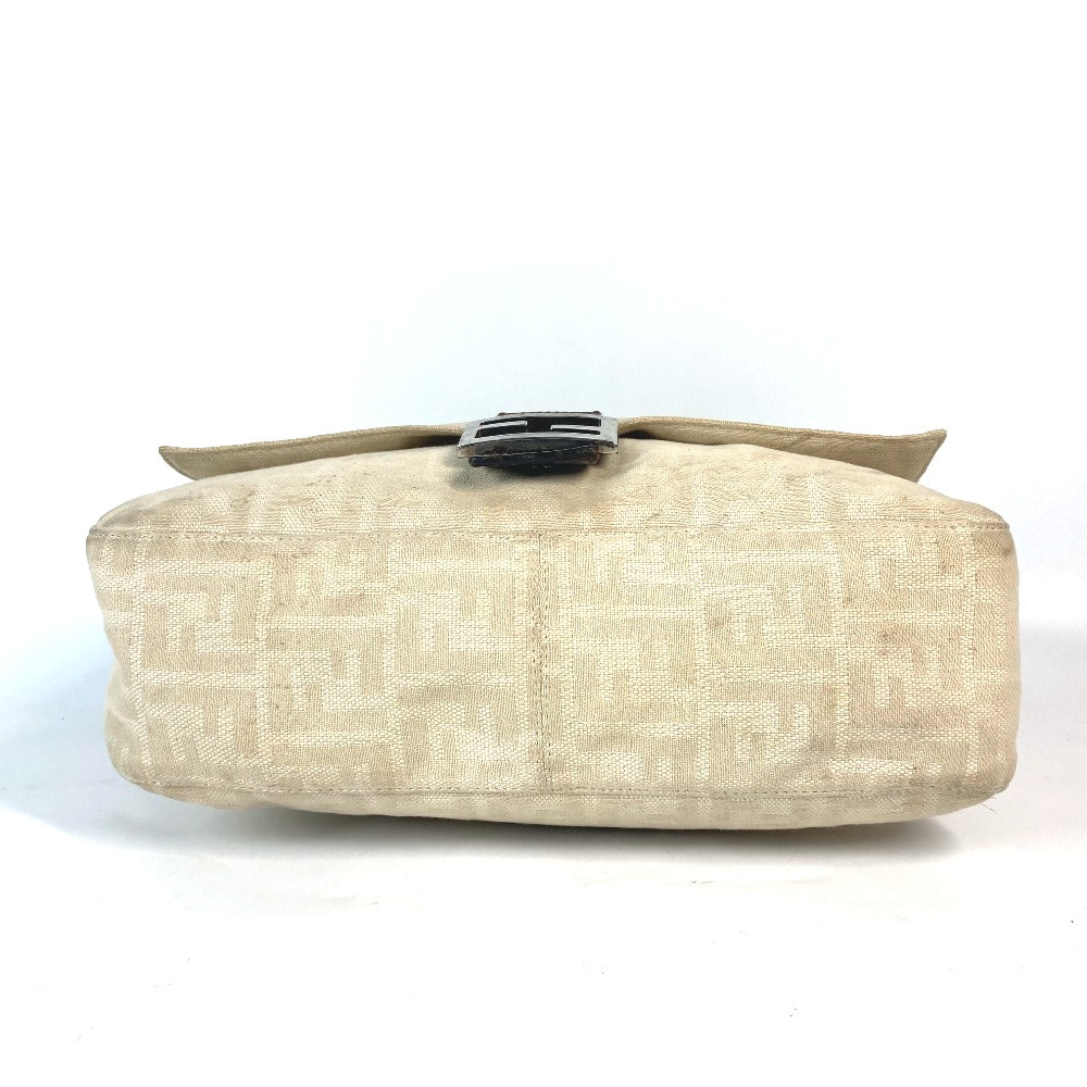 Fendi Shoulder Bag Canvas / Leather Beige Zucca Mamma Bucket Women Used Authentic