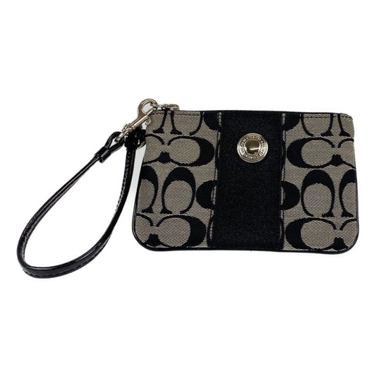 Coach Pouch Canvas Black Signature