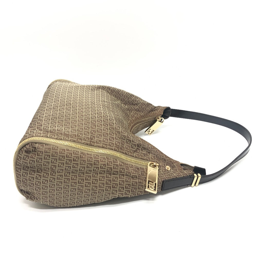 Fendi Shoulder Bag 8 Br633 Canvas Beige Zucca Pattern Women Used Authentic