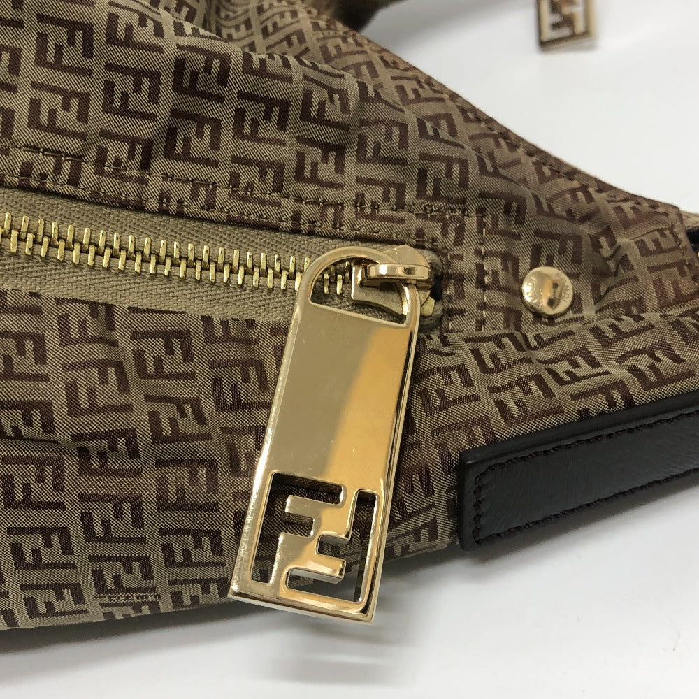 Fendi Shoulder Bag 8 Br633 Canvas Beige Zucca Pattern Women Used Authentic