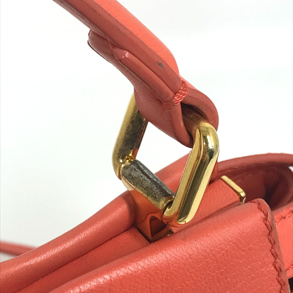 Fendi Handbag 8 Bn244 Leather Salmon Pink Type Shoulder Crossbody Mini Pea Kaboo Women Used Authentic