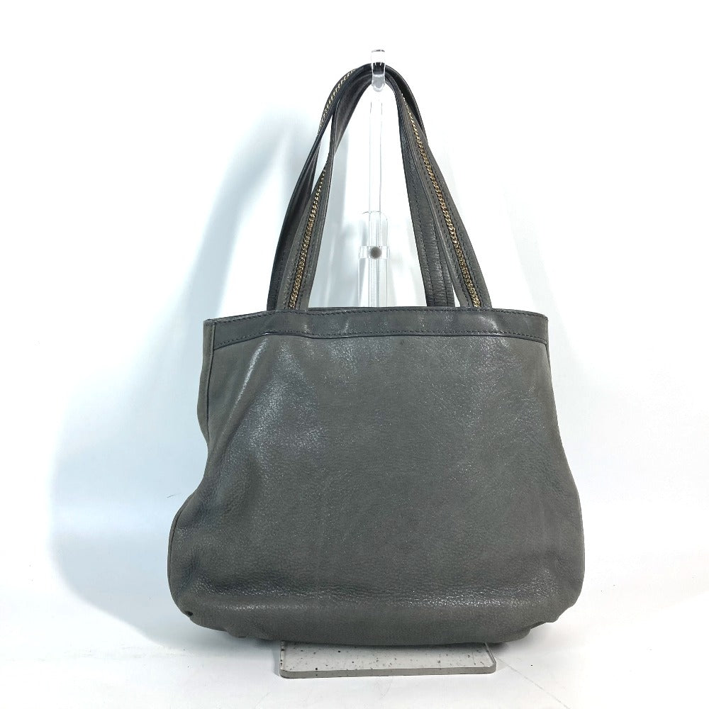 Fendi Shoulder Bag 8 Br650 Leather Gray Bag Shoulder Bag Tote Bag Logo Ff Women Used Authentic