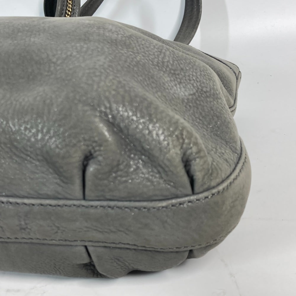 Fendi Shoulder Bag 8 Br650 Leather Gray Bag Shoulder Bag Tote Bag Logo Ff Women Used Authentic