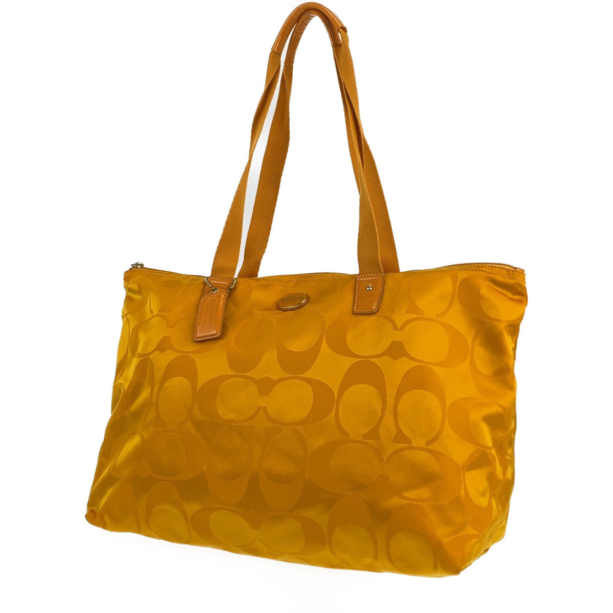 Coach Tote Bag Nylon Yellow Signature