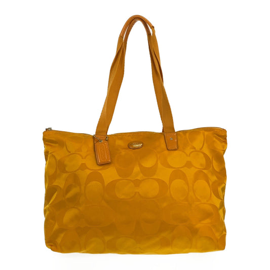 Coach Tote Bag Nylon Yellow Signature