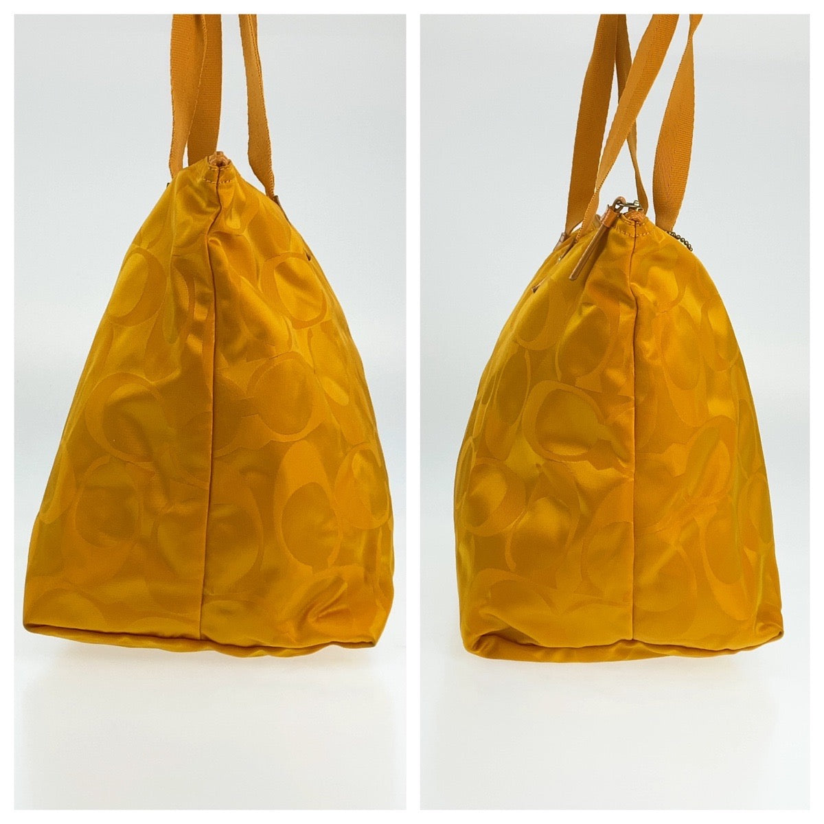 Coach Tote Bag Nylon Yellow Signature