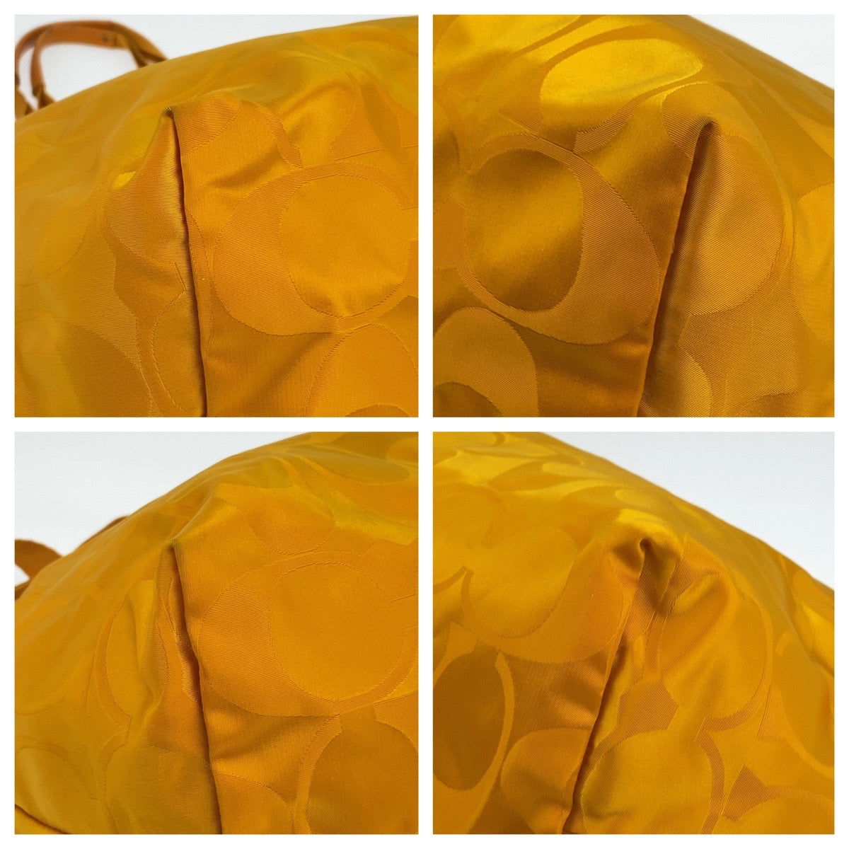 Coach Tote Bag Nylon Yellow Signature