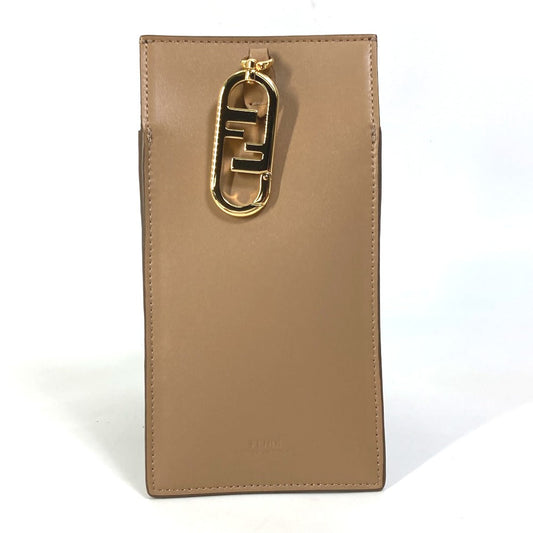 Fendi Pouch 7 As047 Fur, Leather Beige Smartphone Case Phone Pouch Women Used Authentic