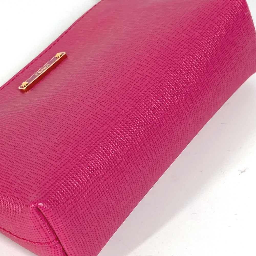 Fendi Pouch Leather Pink Logo