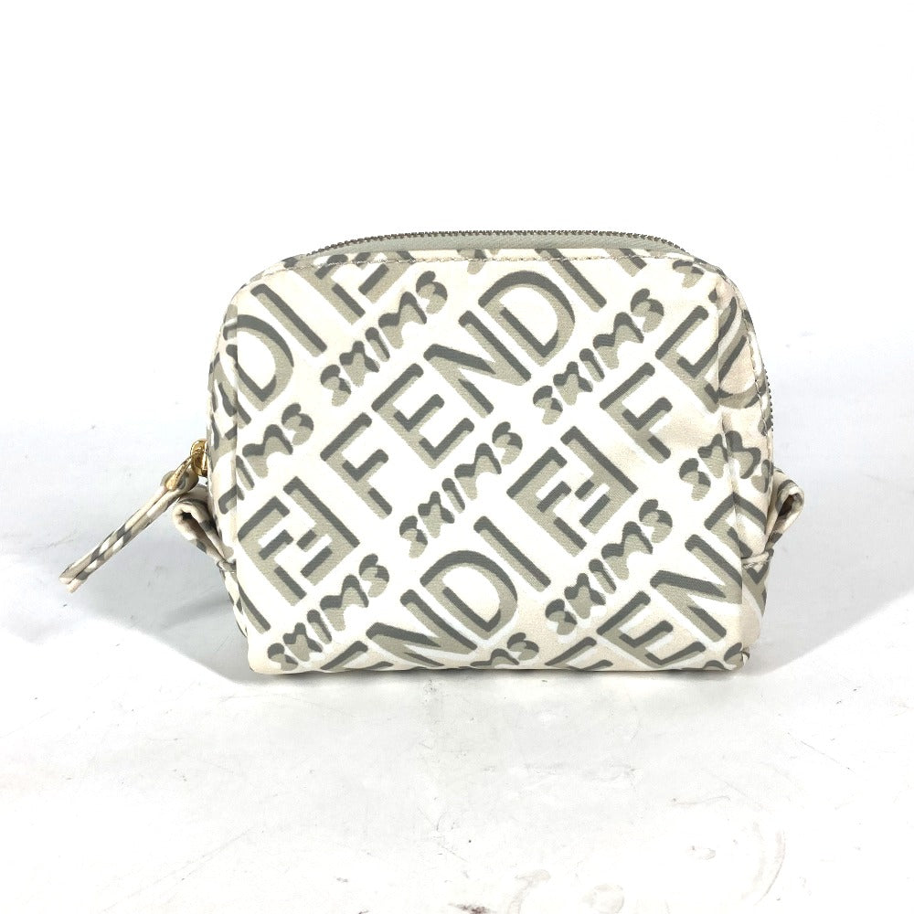 Fendi Pouch 8 N0179 Nylon White Skims Collaboration Skims Logo Women Used Authentic