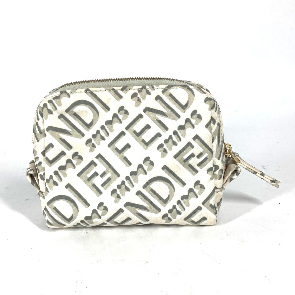 Fendi Pouch 8 N0179 Nylon White Skims Collaboration Skims Logo Women Used Authentic