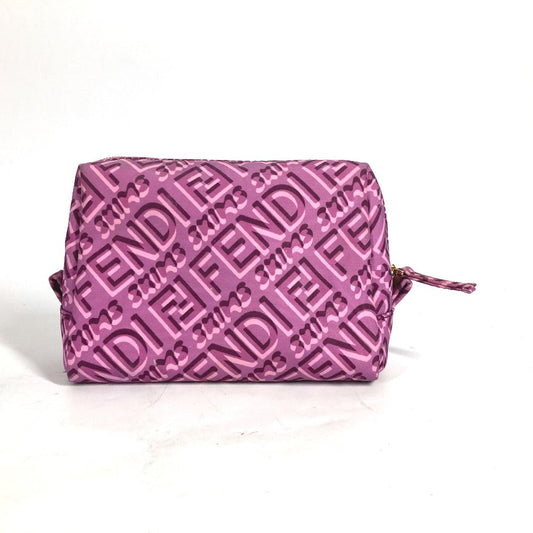 Fendi Pouch 8 N0179 Nylon Purple Skims Collaboration Logo Women Used Authentic