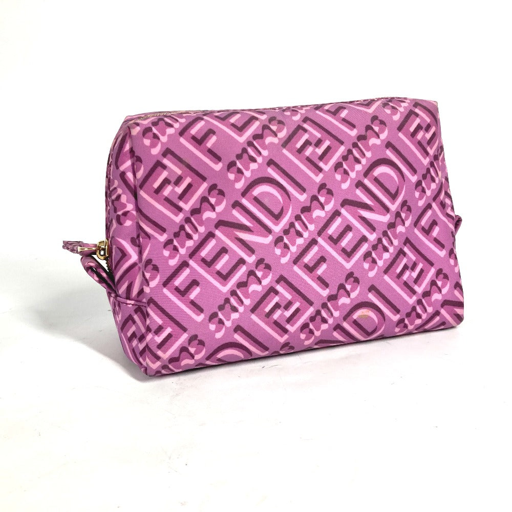 Fendi Pouch 8 N0179 Nylon Purple Skims Collaboration Logo Women Used Authentic