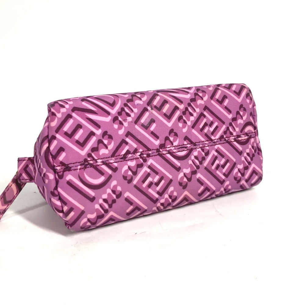 Fendi Pouch 8 N0179 Nylon Purple Skims Collaboration Logo Women Used Authentic