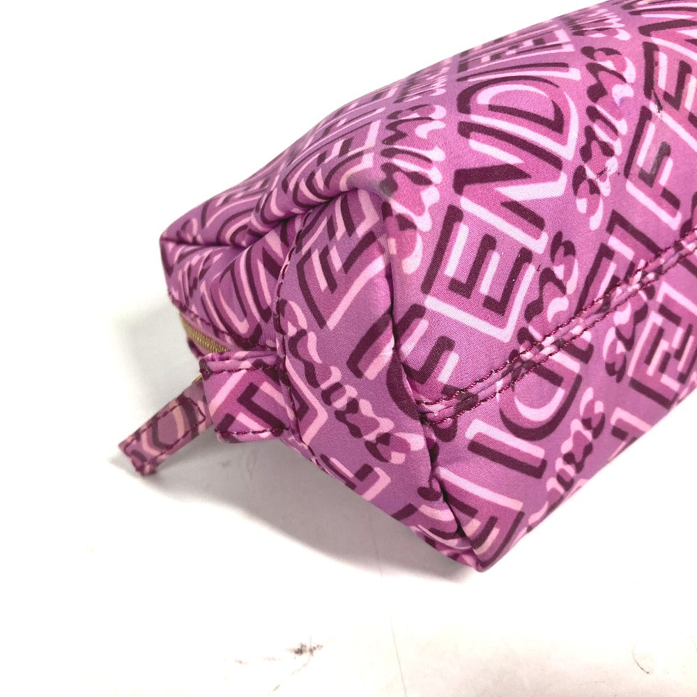 Fendi Pouch 8 N0179 Nylon Purple Skims Collaboration Logo Women Used Authentic