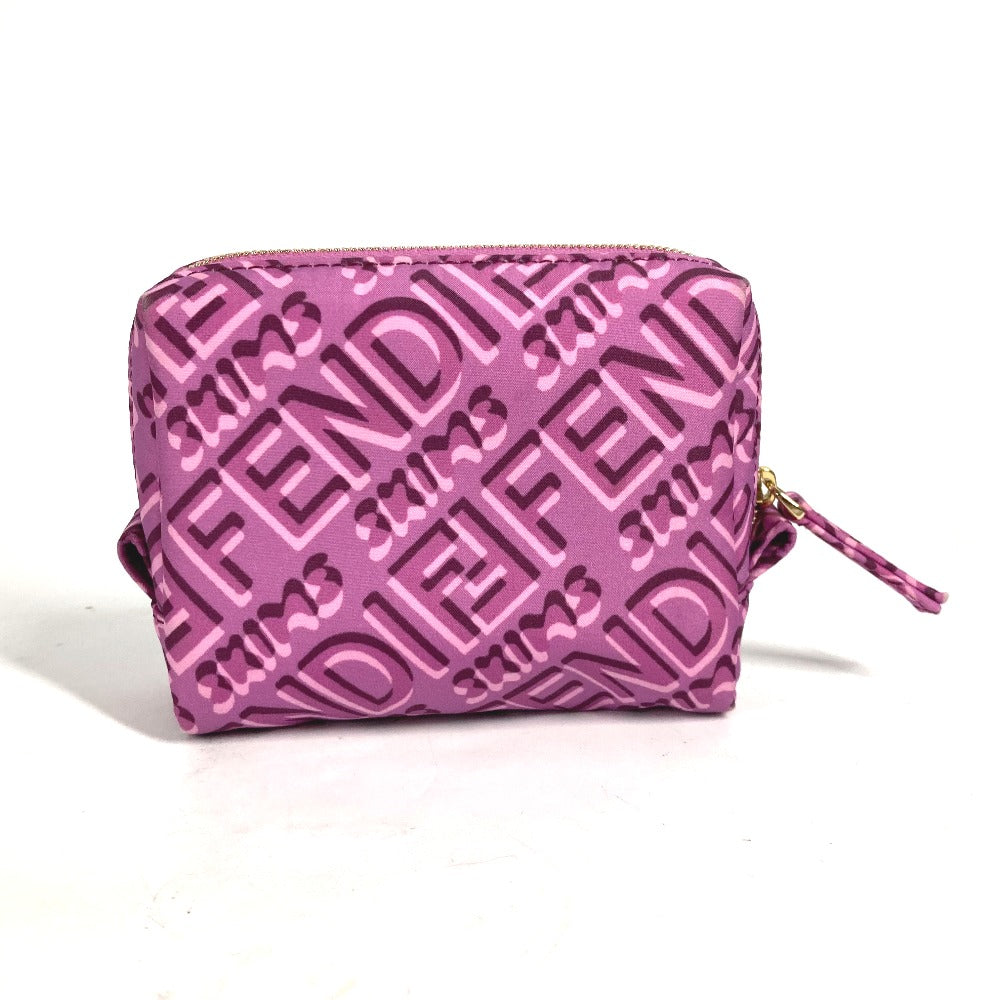 Fendi Pouch 8 N0179 Nylon Purple Skims Collaboration Logo Women Used Authentic