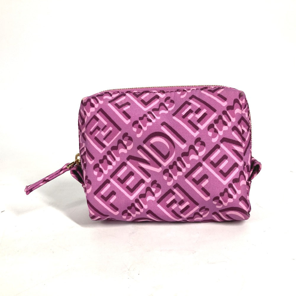 Fendi Pouch 8 N0179 Nylon Purple Skims Collaboration Logo Women Used Authentic