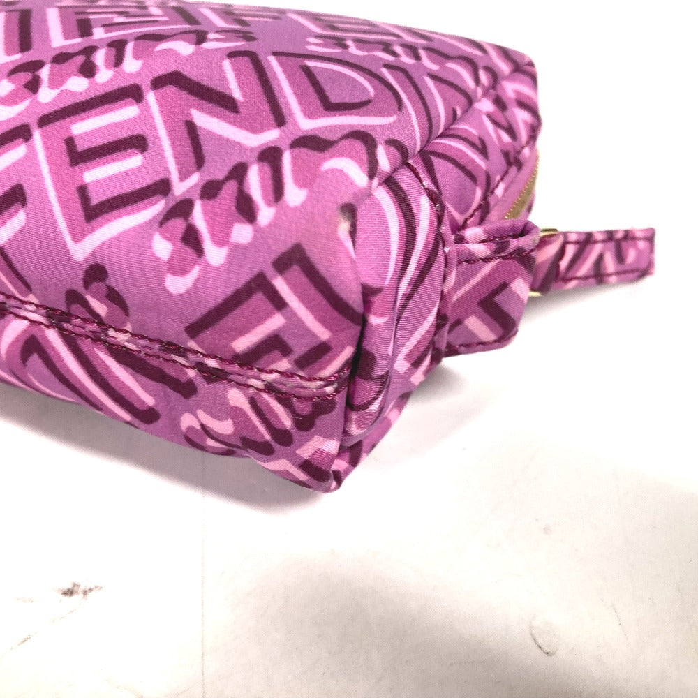 Fendi Pouch 8 N0179 Nylon Purple Skims Collaboration Logo Women Used Authentic