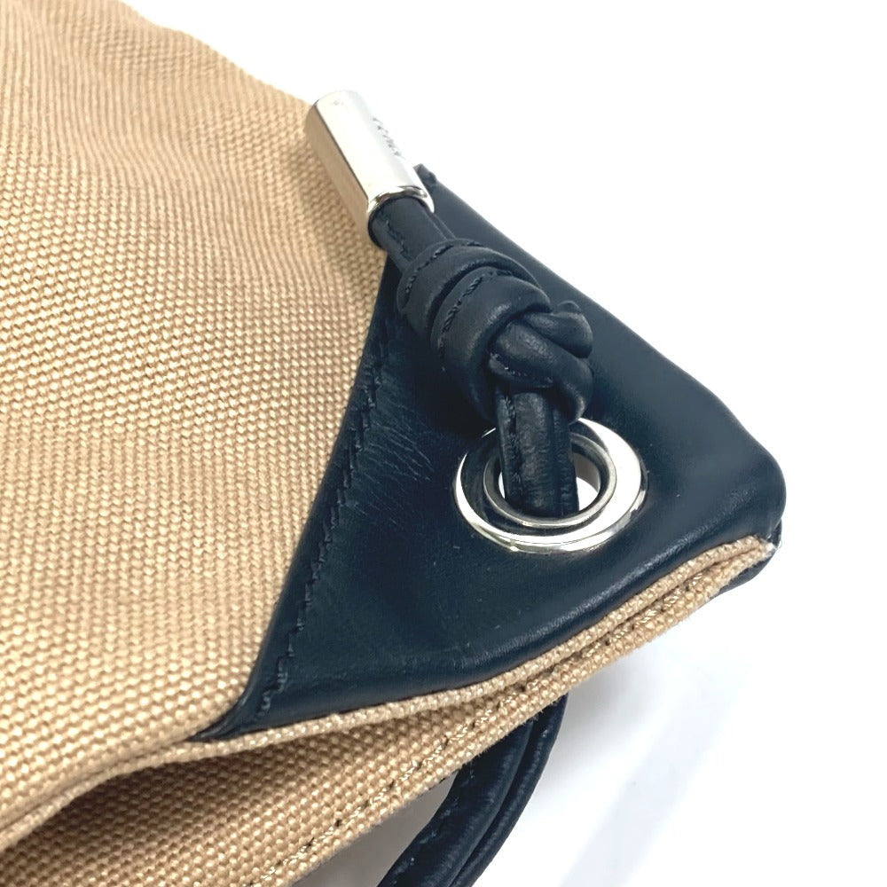 Fendi Backpack 7 Vz057 Canvas / Leather Beige Knapsack Logo Women Used Authentic