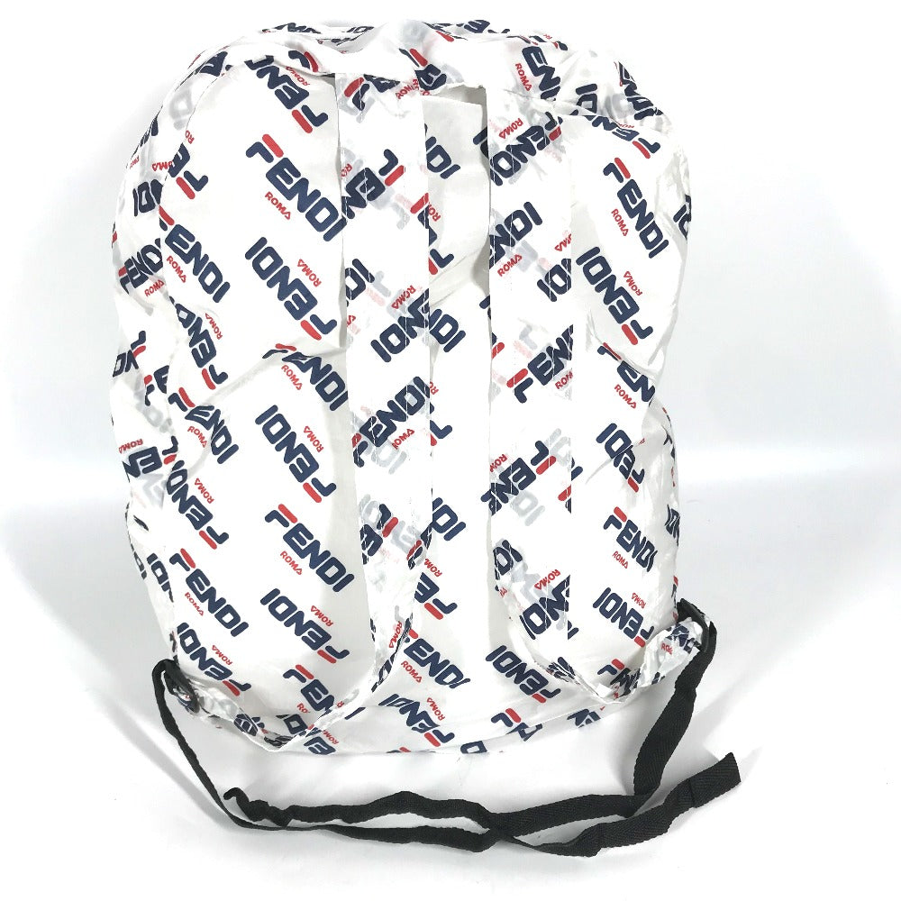 Fendi Backpack Nylon White Backpack Bag Fila Collaboration Women Used Authentic