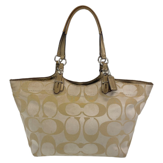 Coach Tote Bag Canvas Beige Signature