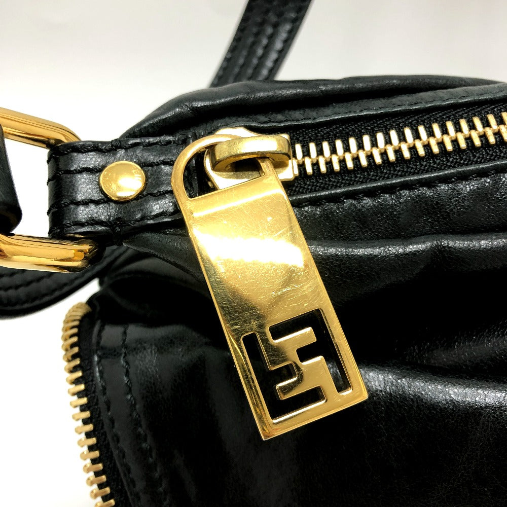 Fendi Business Bag 8 Bt177 Leather Black Zip It Mens Used Authentic