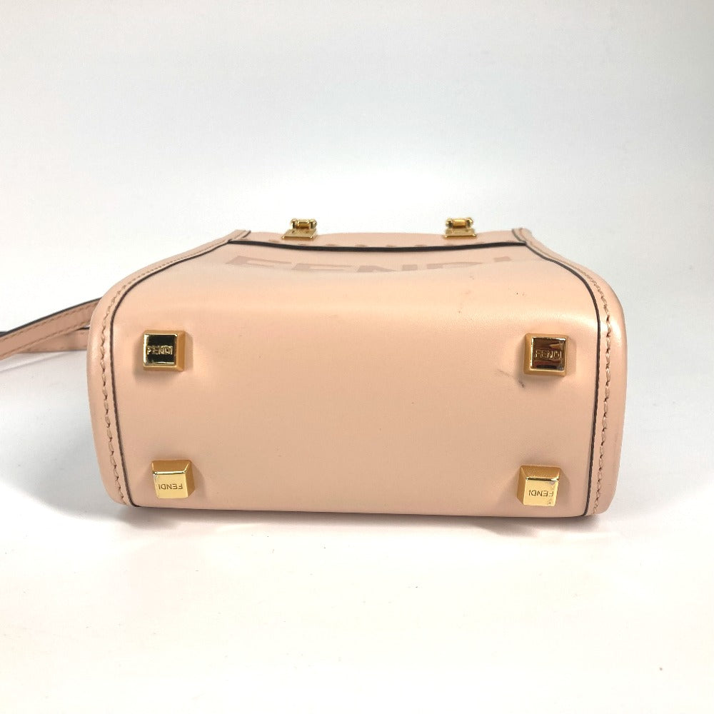 Fendi Handbag 8 Bs051 Leather Beige Type Shoulder Bag Crossbody Bag Sunshine Shopper Small Women Used Authentic