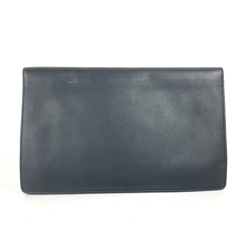 Fendi Clutch Bag 8 M0351 Leather Black Ff Logo Mens Used Authentic