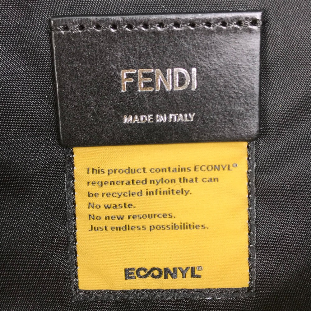 Fendi Backpack 7 Vz066 Nylon / Leather Yellow Fendines Mens Used Authentic