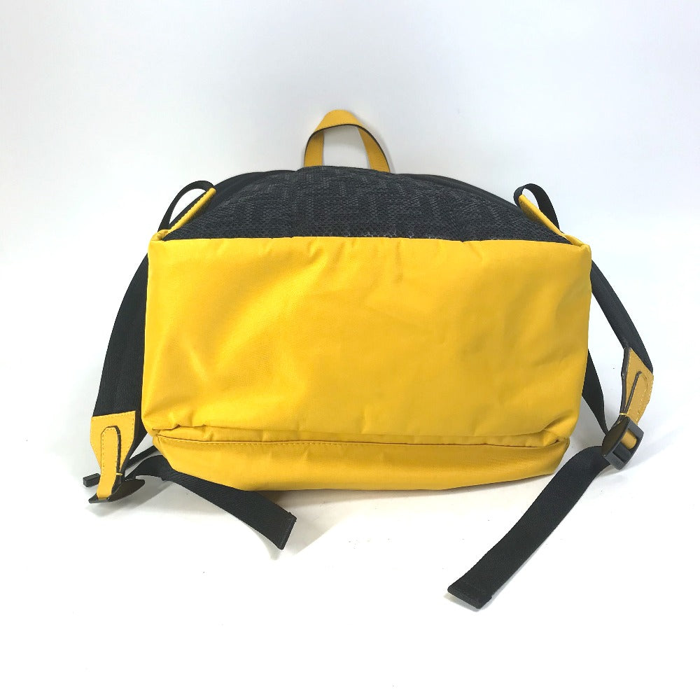 Fendi Backpack 7 Vz066 Nylon / Leather Yellow Fendines Mens Used Authentic