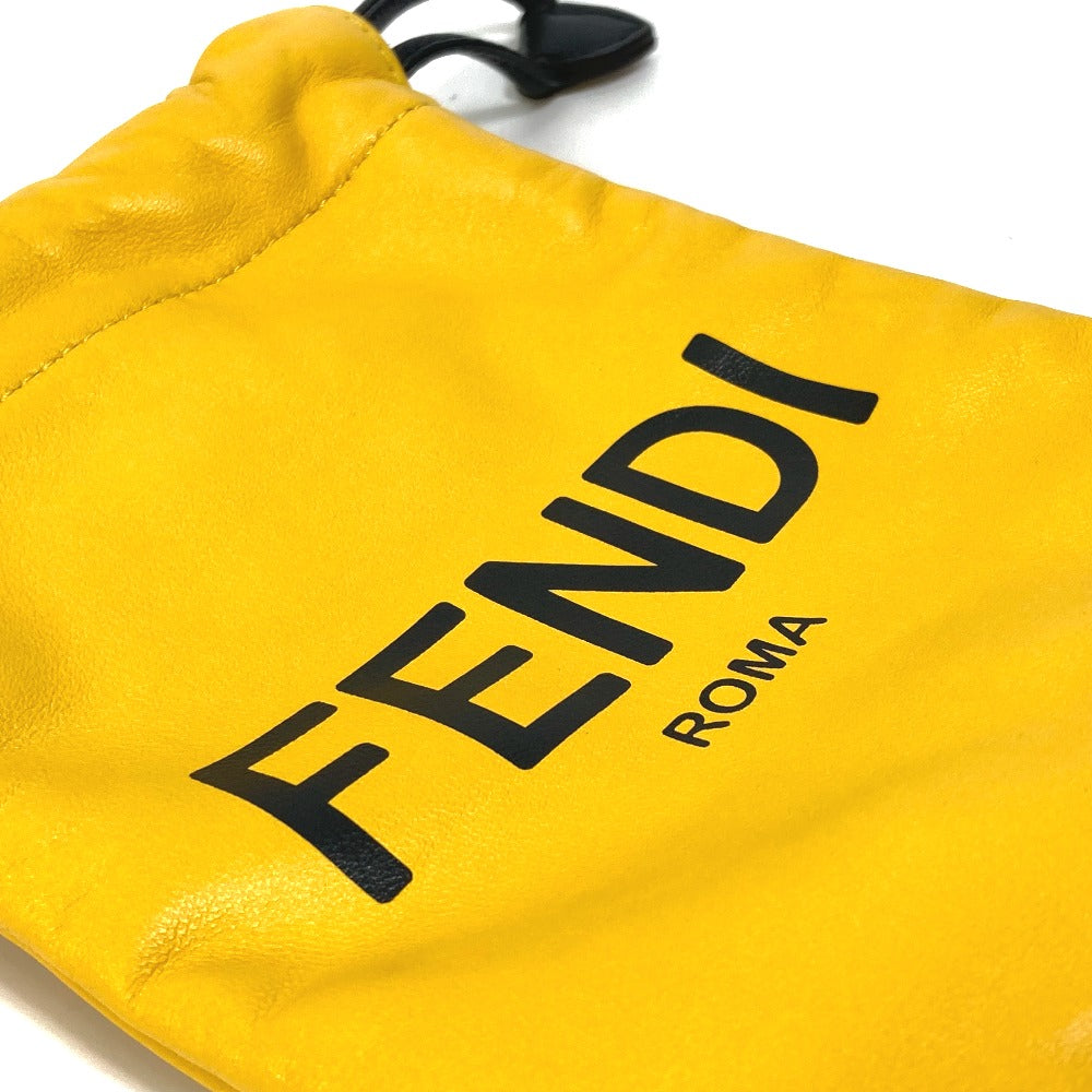 Fendi Pouch 7 Ar898 Leather Yellow Phone Holder Phone Pouch Logo