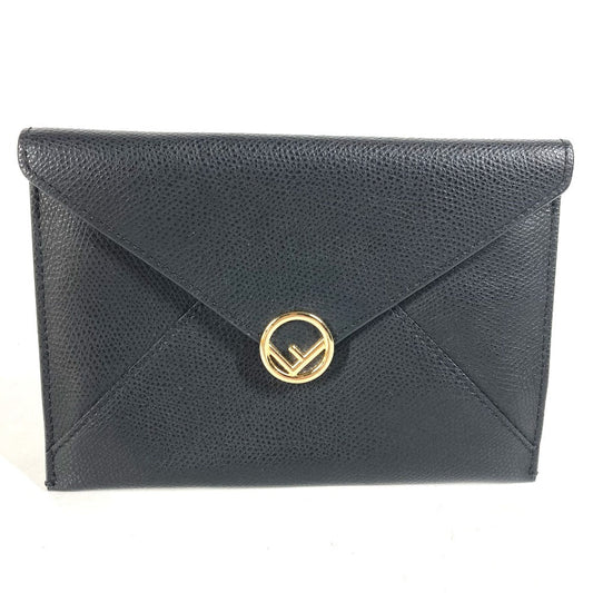 Fendi Pouch Leather Black Multi Pouch F Is Logo