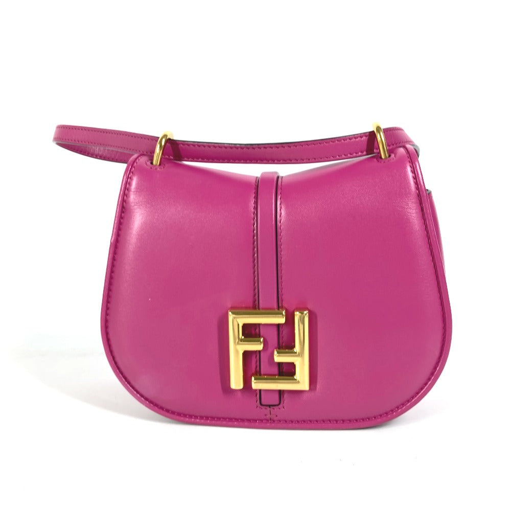 Fendi Shoulder Bag 8 Bs082 Leather Purple Come On Small Women Used Authentic