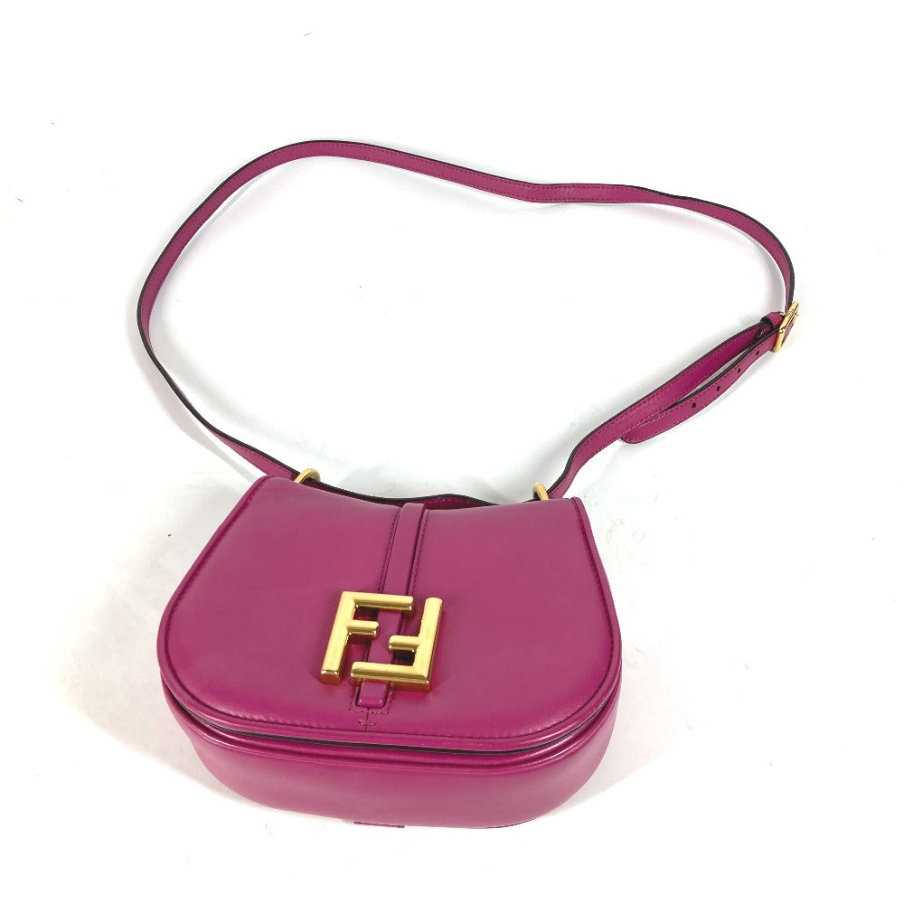 Fendi Shoulder Bag 8 Bs082 Leather Purple Come On Small Women Used Authentic