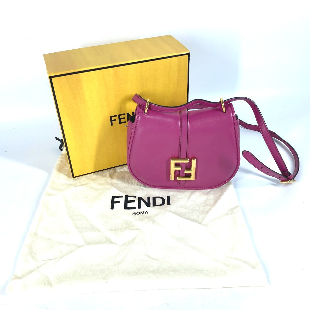 Fendi Shoulder Bag 8 Bs082 Leather Purple Come On Small Women Used Authentic