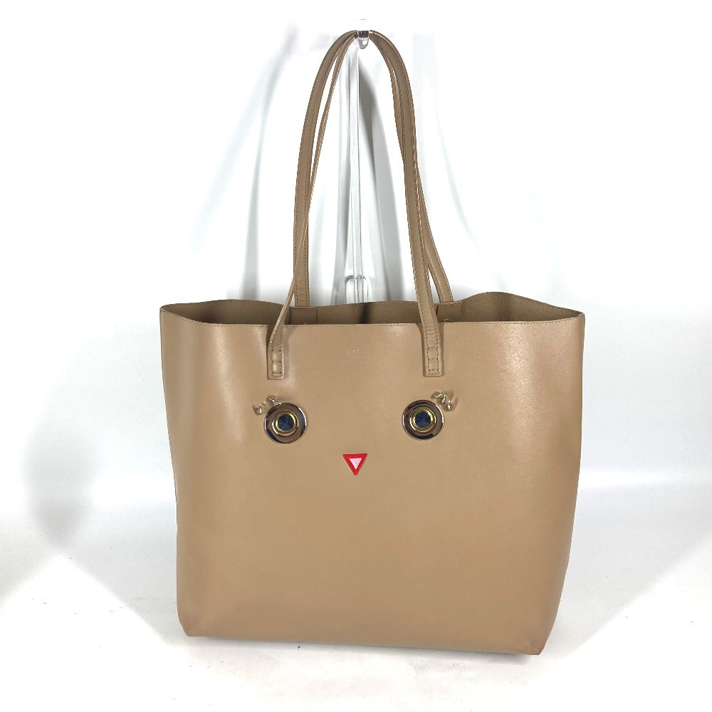 Fendi Tote Bag Leather Beige Hypnotize