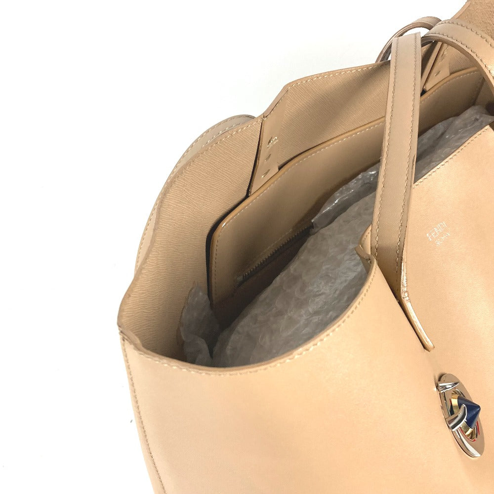 Fendi Tote Bag Leather Beige Hypnotize