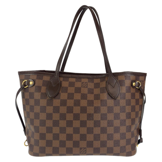 Louis Vuitton Tote Bag N41359 Pvc Brown Gold Metal Shoulder Bag Tote Bag Damier Never Full Pm Women Used Authentic