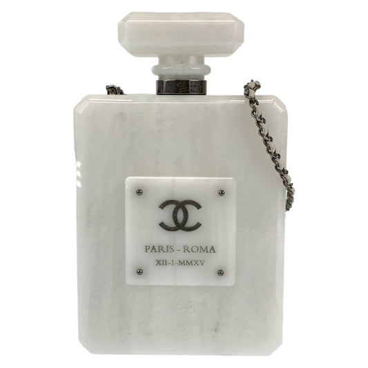 Chanel Shoulder Bag Plastic White Marble Pattern 2016 Paris Roma N°5 Parfume Bottle Mini Bag