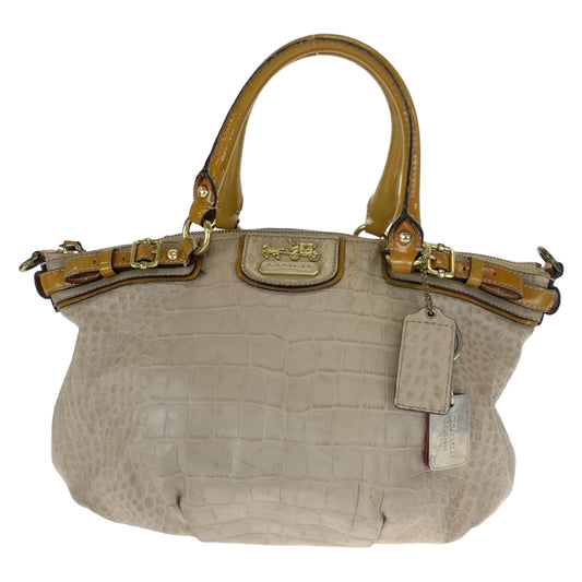 Coach Tote Bag 18602 Leather Beige Madison Embossed