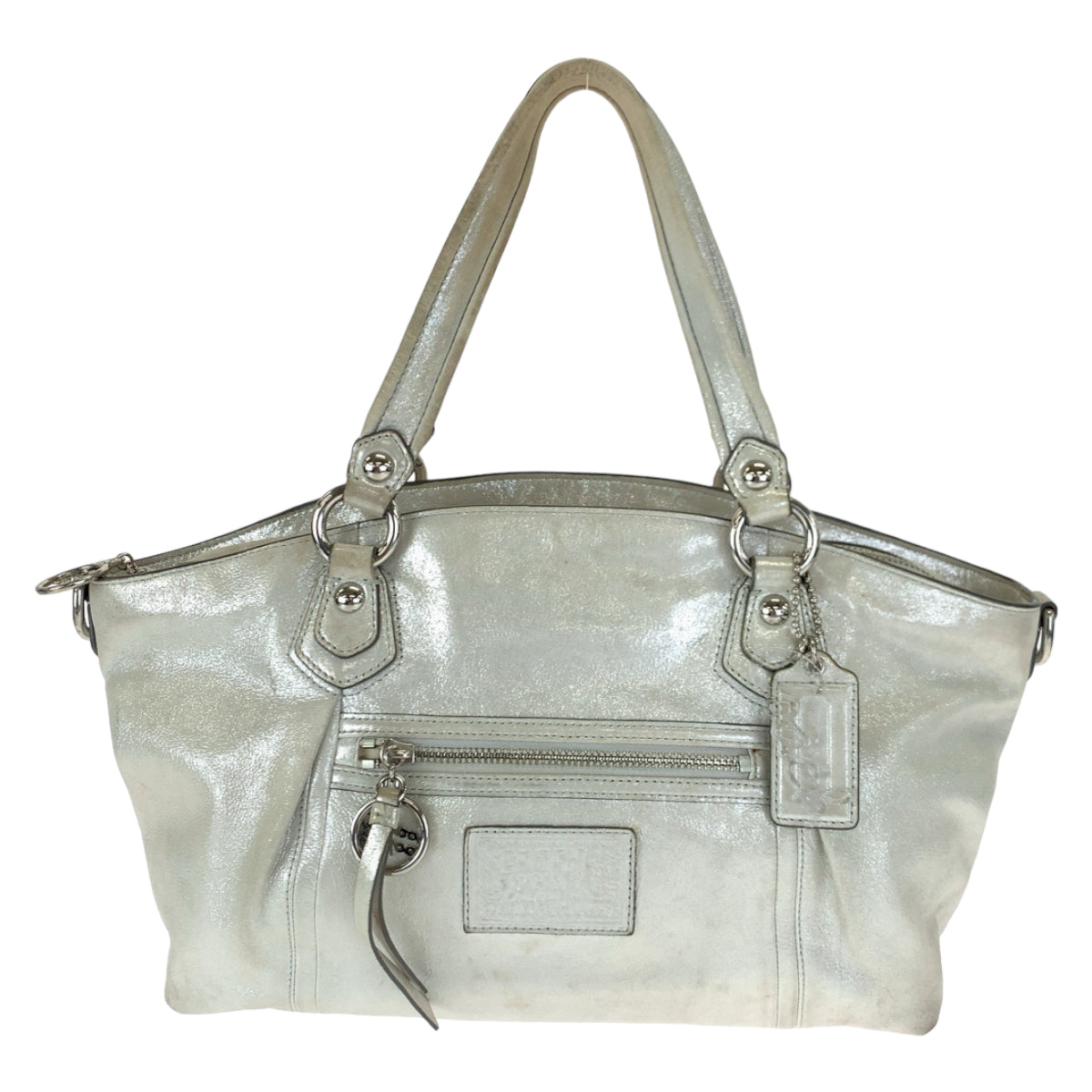 Coach Tote Bag 16285 Leather White Poppy