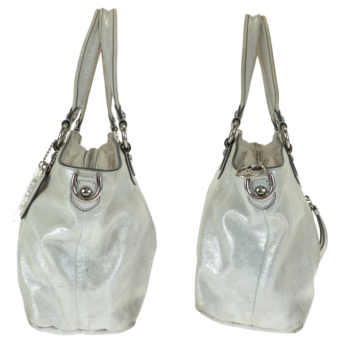 Coach Tote Bag 16285 Leather White Poppy