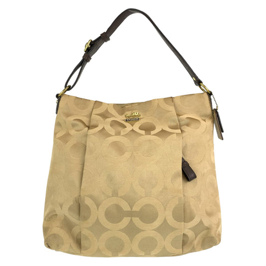 Coach Shoulder Bag 21121 Canvas Beige Op Art